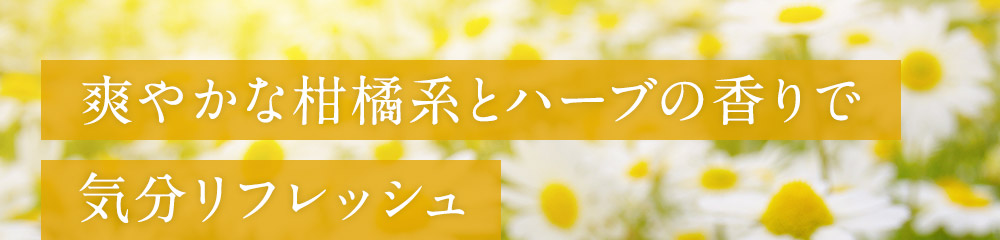 爽やかな柑橘系とハーブの香りで気分リフレッシュ